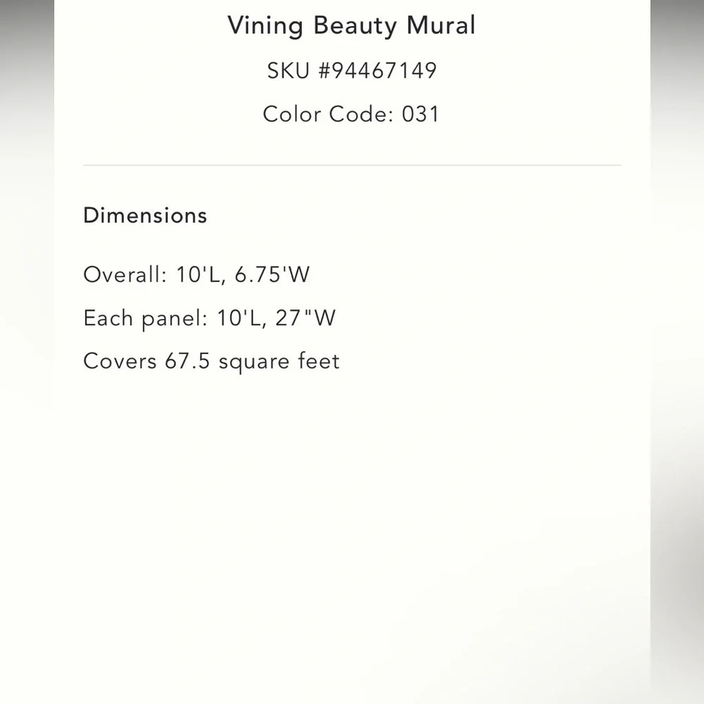Anthropologie Vining Beauty Mural NIP